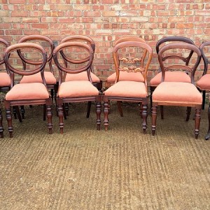 Harlequin set of Balloon Back Dining Chairs